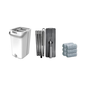 360° MAGICAL Mop and Bucket Set +6 Pads Multi-Functional Wash & Dry Flat Squeeze