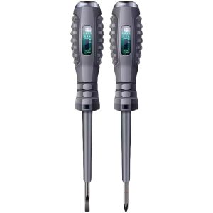 2-in-1 Electric Test Pen & Screwdriver Set AC/DC Voltage Detector with LED Indicator – Circuit Break & Live/Neutral Wire Tester Tool Kit