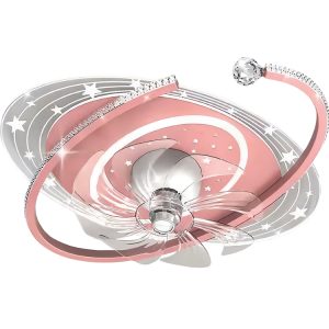 Galaxy-Inspired LED Ceiling Fan Light – Remote-Controlled, Color-Changing, Silent Operation